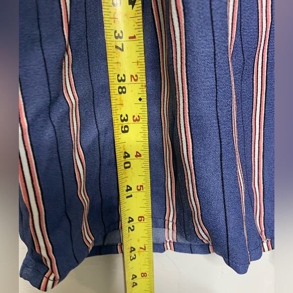 Band of Gypsies Blue Pink Striped High Waist Flare Flowy Pants Size Medium - Picture 7 of 9